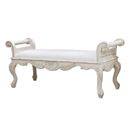 Chateau white painted carved double stool
