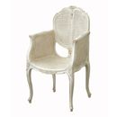 FurnitureToday Chateau white painted French rattan chair 