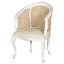 FurnitureToday Chateau white painted gents chair with rattan