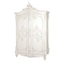 Chateau white painted heavy carved armoire