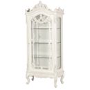 FurnitureToday Chateau white painted heavy carved display cabinet