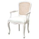 FurnitureToday Chateau white painted lily chair with rattan