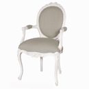 FurnitureToday Chateau white painted linen ribbon armchair