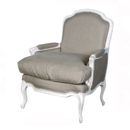 FurnitureToday Chateau white painted linen sofa chair 