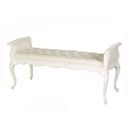 FurnitureToday Chateau white painted upholstered bench 