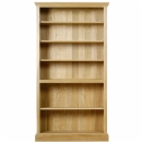 FurnitureToday Chichester solid oak tall open bookcase with 5