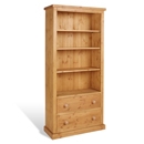 FurnitureToday Chunky Pine 6FT Bookcase with Drawers
