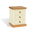 FurnitureToday Chunky Pine Ivory 3 Drawer Bedside