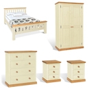 FurnitureToday Chunky Pine Ivory Bedroom Set