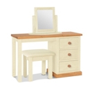 FurnitureToday Chunky Pine Ivory Dressing Table Set