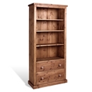 FurnitureToday Chunky Pine Mocha 6FT Bookcase with Drawers