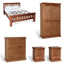 FurnitureToday Chunky Pine Mocha Bedroom Set