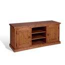 FurnitureToday Chunky Pine Mocha Dual Door TV Unit