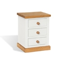 FurnitureToday Chunky Pine White 3 Drawer Bedside
