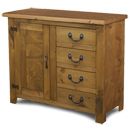 FurnitureToday Chunky Plank Pine 1 door 4 drawer sideboard