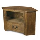 FurnitureToday Chunky Plank Pine 1 Drawer Corner TV Unit