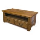 Chunky Plank pine 2 drawer TV and Video unit