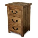 Chunky Plank pine 3 drawer bedside