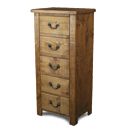 FurnitureToday Chunky Plank Pine 5 Drawer Wellington Chest