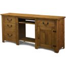 FurnitureToday Chunky Plank Pine Twin Pedestal Desk