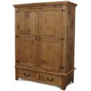 FurnitureToday Chunky Plank Pine wardrobe with two drawer