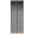 FurnitureToday Contempo Flair Frosted Tall Glass Cupboard