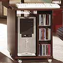 Contempo Imperial Dark wood Roller CPU Station