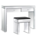 Contemporary Mirrored 2 Drawer Console Table Set