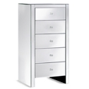 FurnitureToday Contemporary Mirrored 5 Drawer Tallboy