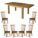 FurnitureToday Contemporary Oak Extending Dining Set