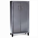 FurnitureToday Contemporary Smoked Glass Tall Cabinet
