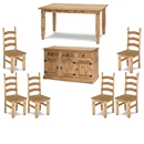 Corona Pine Dining Set with 6 Chairs & Sideboard