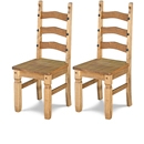FurnitureToday Corona Solid Pine Chair Pair