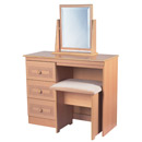 FurnitureToday Corrib Beech 3 drawer vanity dressing table
