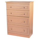 FurnitureToday Corrib Beech 4 drawer deep chest