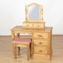 FurnitureToday Cotswold Pine 3 Drawer Dressing Table option 2
