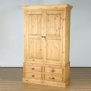 FurnitureToday Cotswold Pine 4ft Four Drawer Wardrobe 