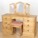 FurnitureToday Cotswold Pine 7 Drawer Dressing Table Option 3