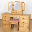 FurnitureToday Cotswold Pine 7 Drawer Dressing Table Option 4