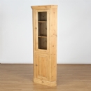 FurnitureToday Cotswold Pine Corner Single Glazed Door Cupboard