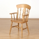 Cotswold Pine Fiddle Back Beech Carver Chair