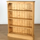 Cotswold Pine fixed 4 shelf 3ft wide Bookcase