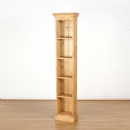 FurnitureToday Cotswold Pine fixed 5 shelf Slim Jim Bookcase