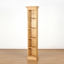 Cotswold Pine fixed 5 shelf Slim Jim Bookcase
