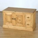 FurnitureToday Cotswold Pine TV Video Unit with two drawers