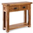 FurnitureToday Cotswold Rustic Oak 2 Drawer Console Table
