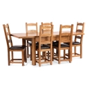 FurnitureToday Cotswold Rustic Oak Extending Dining Table Set
