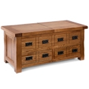 FurnitureToday Cotswold Rustic Oak Storage Coffee Table