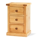 FurnitureToday Cottingham Solid Pine 3 Drawer Bedside