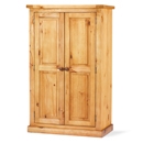 FurnitureToday Cottingham Solid Pine Small Double Wardrobe
